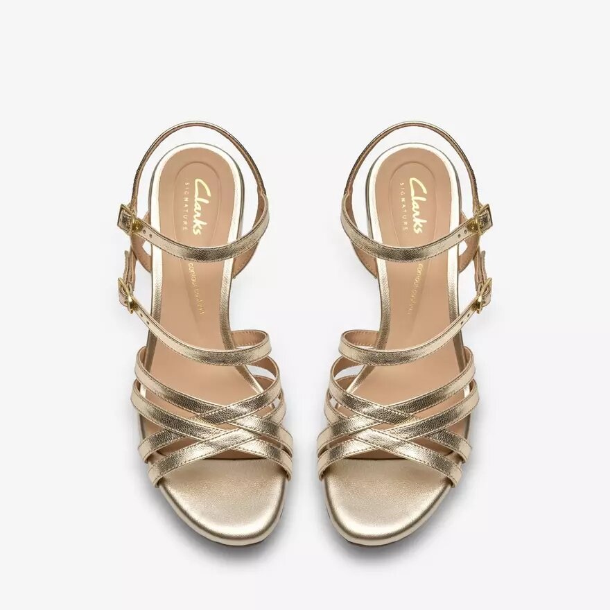 Womens Ezoria Strap Soft Gold Strappy Sandals Womens Ezoria Strap Soft Gold Strappy Sandals