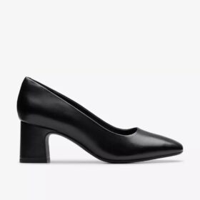 Womens Fernie Court Black Leather Court Shoes Us