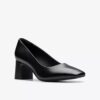 Womens Fernie Court Black Leather Court Shoes Us