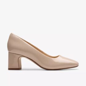 Womens Fernie Court Sand Patent Court Shoes Us