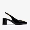 Womens Fernie Sling Black Patent Leather Court Shoes