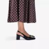 Womens Fernie Sling Black Patent Leather Court Shoes