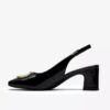 Womens Fernie Sling Black Patent Leather Court Shoes