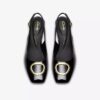 Womens Fernie Sling Black Patent Leather Court Shoes