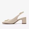 Womens Fernie Sling Cream Leather Court Shoes