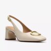 Womens Fernie Sling Cream Leather Court Shoes
