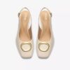 Womens Fernie Sling Cream Leather Court Shoes