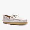 Womens Godney Boat White Grain Leather Boat Shoes