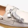 Womens Godney Boat White Grain Leather Boat Shoes