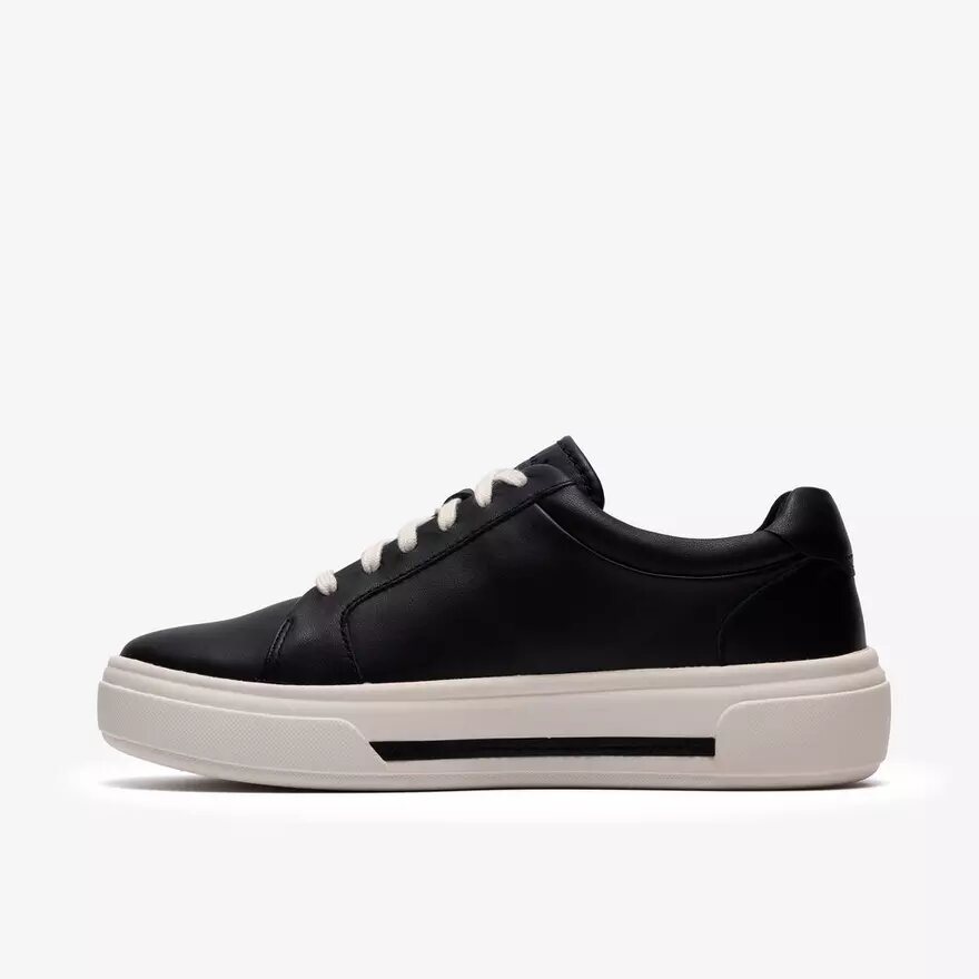 Womens Hollyrose Zip Black Leather Sneakers Womens Hollyrose Zip Black Leather Sneakers