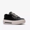 Womens Hollyrose Zip Black Leather Sneakers Womens Hollyrose Zip Black Leather Sneakers