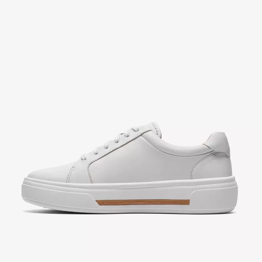 Womens Hollyrose Zip White Leather Sneakers Womens Hollyrose Zip White Leather Sneakers