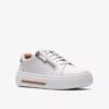 Womens Hollyrose Zip White Leather Sneakers Womens Hollyrose Zip White Leather Sneakers