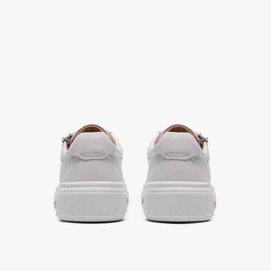Womens Hollyrose Zip White Leather Sneakers Womens Hollyrose Zip White Leather Sneakers