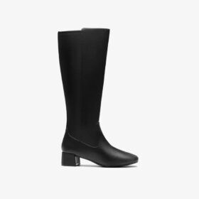 Womens Iridessa Glow Black Leather Knee High Boots Womens Iridessa Glow Black Leather Knee High Boots