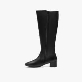 Womens Iridessa Glow Black Leather Knee High Boots Womens Iridessa Glow Black Leather Knee High Boots