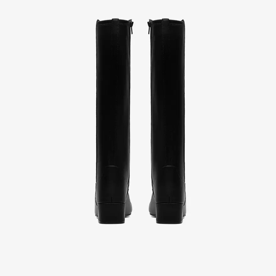 Womens Iridessa Glow Black Leather Knee High Boots Womens Iridessa Glow Black Leather Knee High Boots