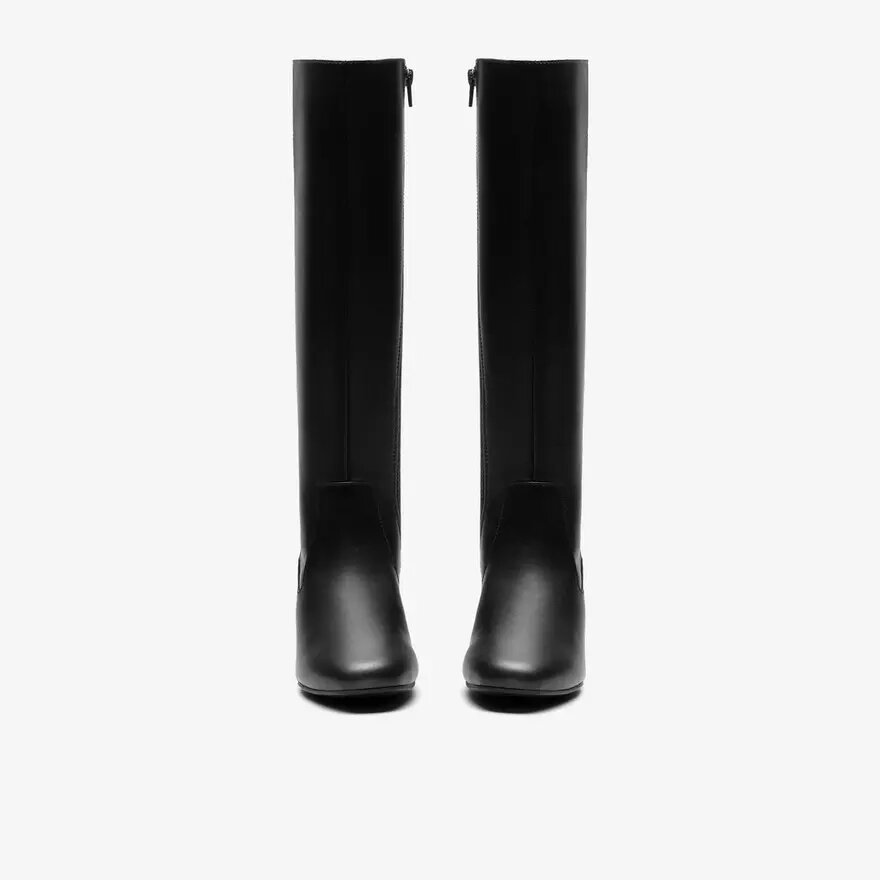 Womens Iridessa Glow Black Leather Knee High Boots Womens Iridessa Glow Black Leather Knee High Boots