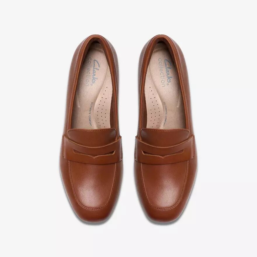 Womens Iridessa Sky Dark Tan Leather Loafers Womens Iridessa Sky Dark Tan Leather Loafers