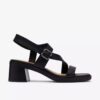 Womens Jaylan Sol Black Leather Heeled Sandals Womens Jaylan Sol Black Leather Heeled Sandals