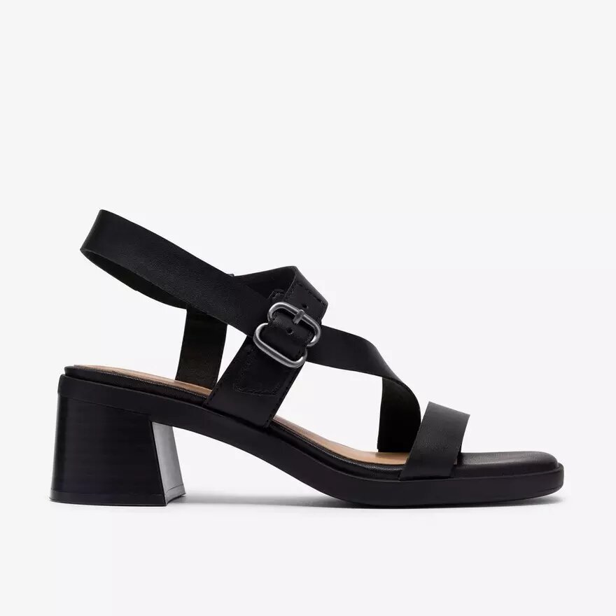 Womens Jaylan Sol Black Leather Heeled Sandals Womens Jaylan Sol Black Leather Heeled Sandals