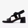 Womens Jaylan Sol Black Leather Heeled Sandals Womens Jaylan Sol Black Leather Heeled Sandals