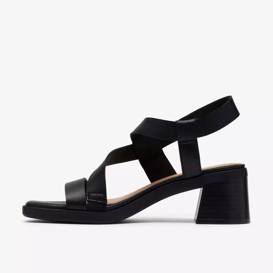 Womens Jaylan Sol Black Leather Heeled Sandals Womens Jaylan Sol Black Leather Heeled Sandals
