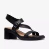 Womens Jaylan Sol Black Leather Heeled Sandals Womens Jaylan Sol Black Leather Heeled Sandals