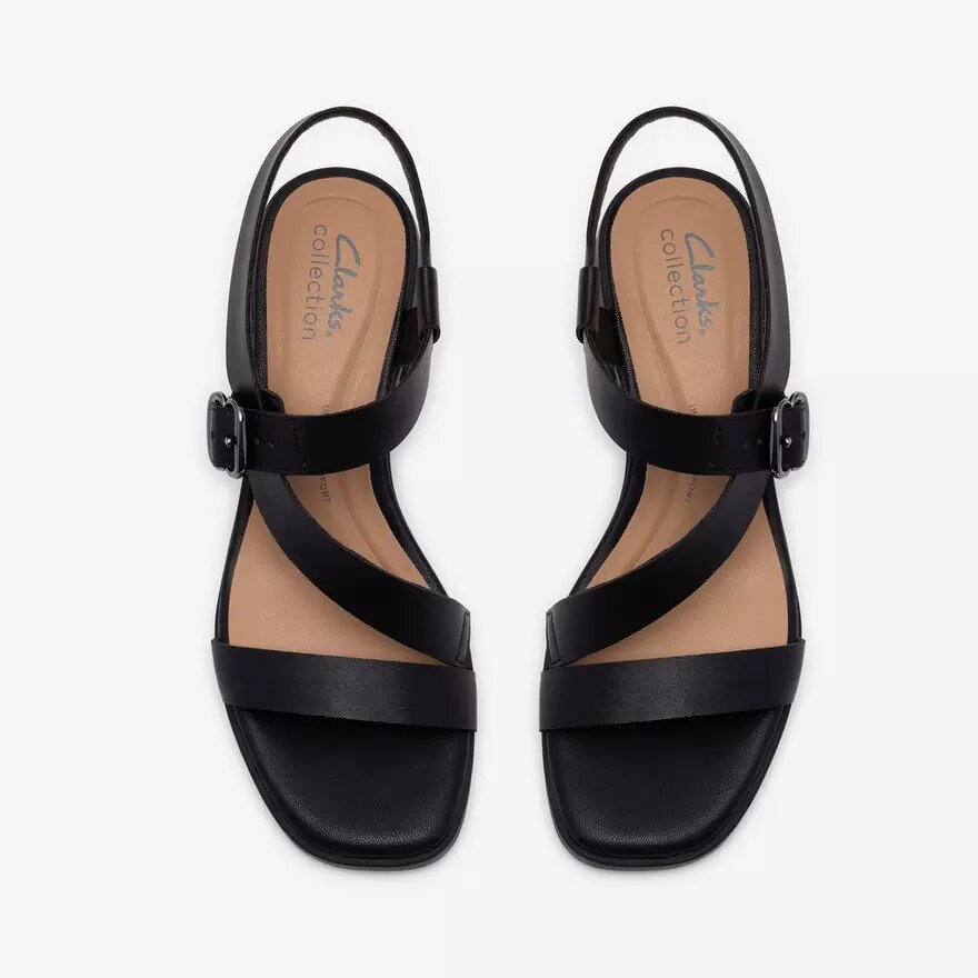 Womens Jaylan Sol Black Leather Heeled Sandals Womens Jaylan Sol Black Leather Heeled Sandals