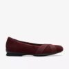 Womens Jazmynn Gem Merlot Suede Ballet Flats