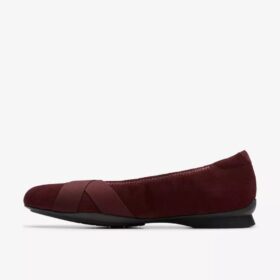 Womens Jazmynn Gem Merlot Suede Ballet Flats