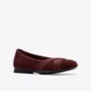 Womens Jazmynn Gem Merlot Suede Ballet Flats