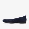 Womens Jazmynn Gem Navy Suede Ballet Flats