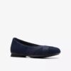 Womens Jazmynn Gem Navy Suede Ballet Flats