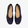 Womens Jazmynn Gem Navy Suede Ballet Flats