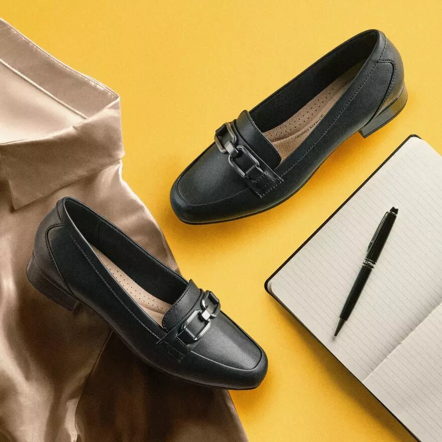 Womens Juliet Echo Black Leather Loafers Womens Juliet Echo Black Leather Loafers