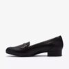 Womens Juliet Mia Black Leather Slip-Ons