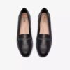 Womens Juliet Mia Black Leather Slip-Ons