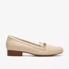 Womens Juliet Mia Cream Leather Slip-Ons