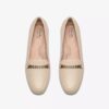 Womens Juliet Mia Cream Leather Slip-Ons