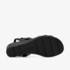 Womens Kacha Twist Black Leather Wedges