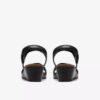 Womens Kacha Twist Black Leather Wedges