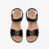 Womens Kacha Twist Black Leather Wedges