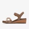 Womens Kacha Twist Taupe Combination Leather Wedges Us