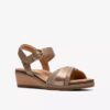 Womens Kacha Twist Taupe Combination Leather Wedges Us