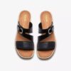 Womens Kidiki Cove Black Leather Wedges