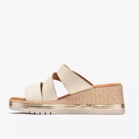 Womens Kidiki Cove Cream Leather Wedges