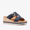 Womens Kidiki Cove Navy Nubuck Wedges