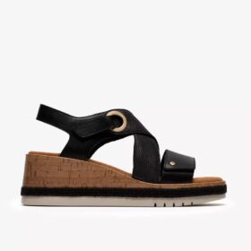Womens Kidiki Sun Black Combination Wedges