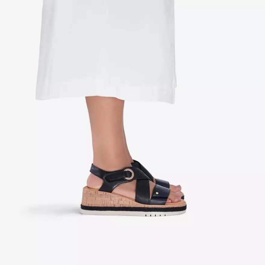 Womens Kidiki Sun Black Combination Wedges Womens Kidiki Sun Black Combination Wedges